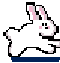 gif of pixelated bunny hopping