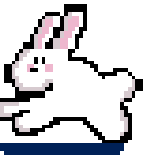 gif of a pixelated bunny running